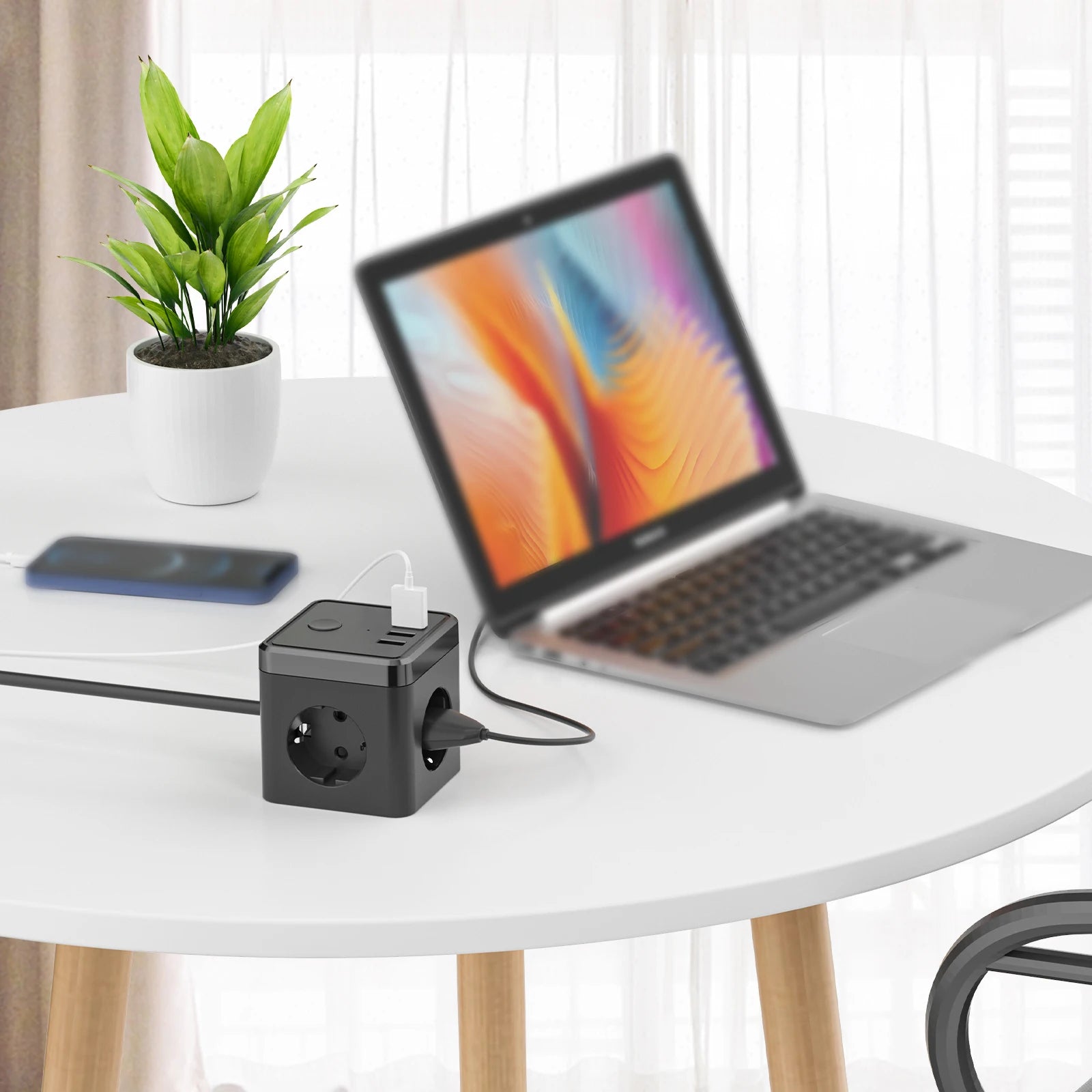 Cube Multiple Socket With USB