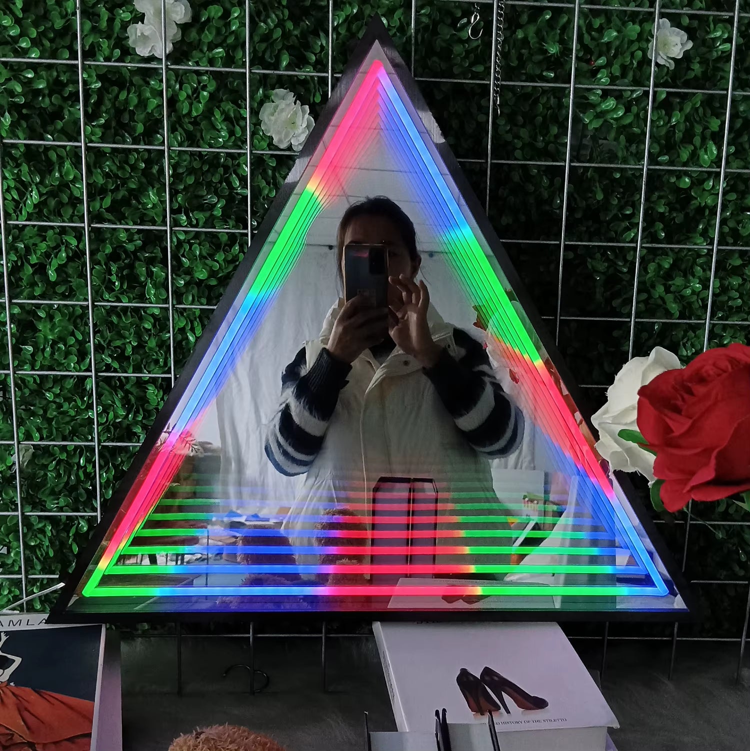 Custom Mirror Logo 3D Sign LED Square round Mirror Infinite Mirror Acrylic Neon Light Thousand Layer Abyss Mirror Decor Bedroom