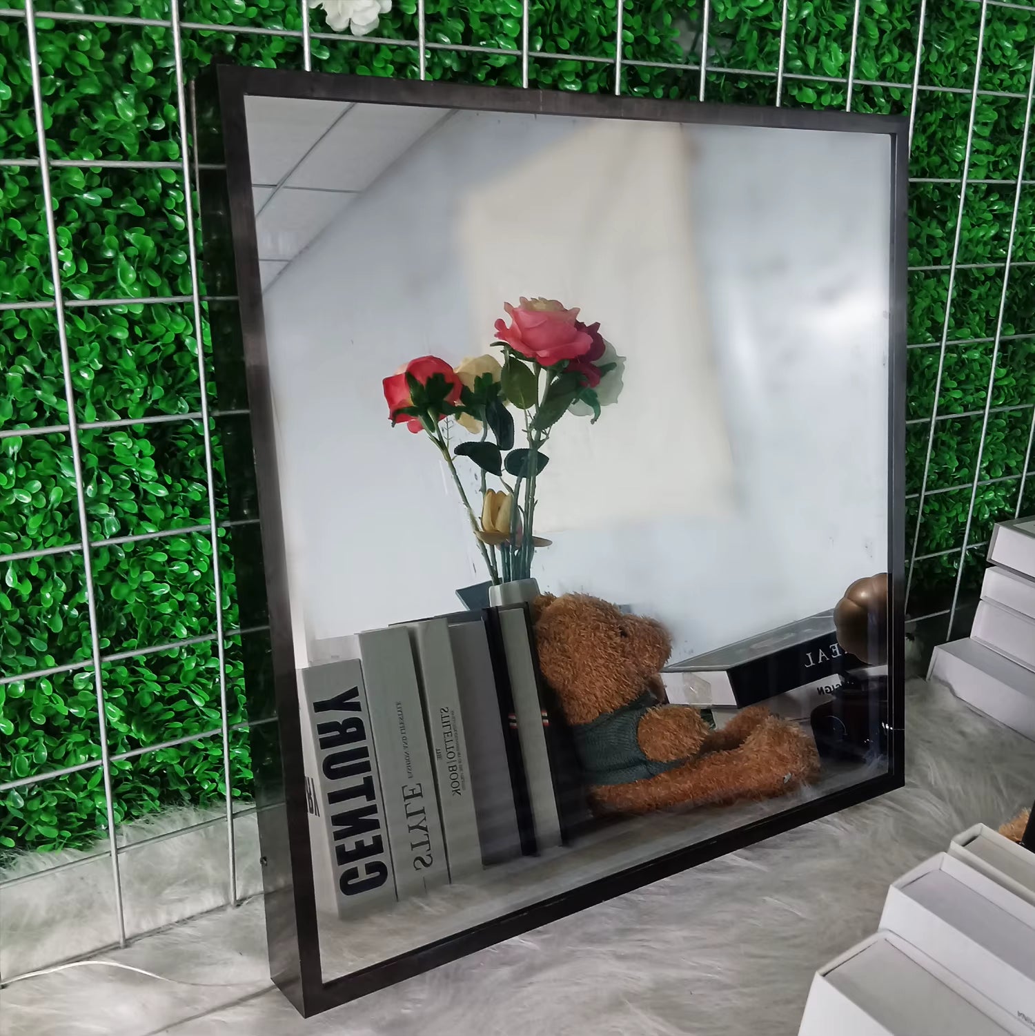 Custom Mirror Logo 3D Sign LED Square round Mirror Infinite Mirror Acrylic Neon Light Thousand Layer Abyss Mirror Decor Bedroom