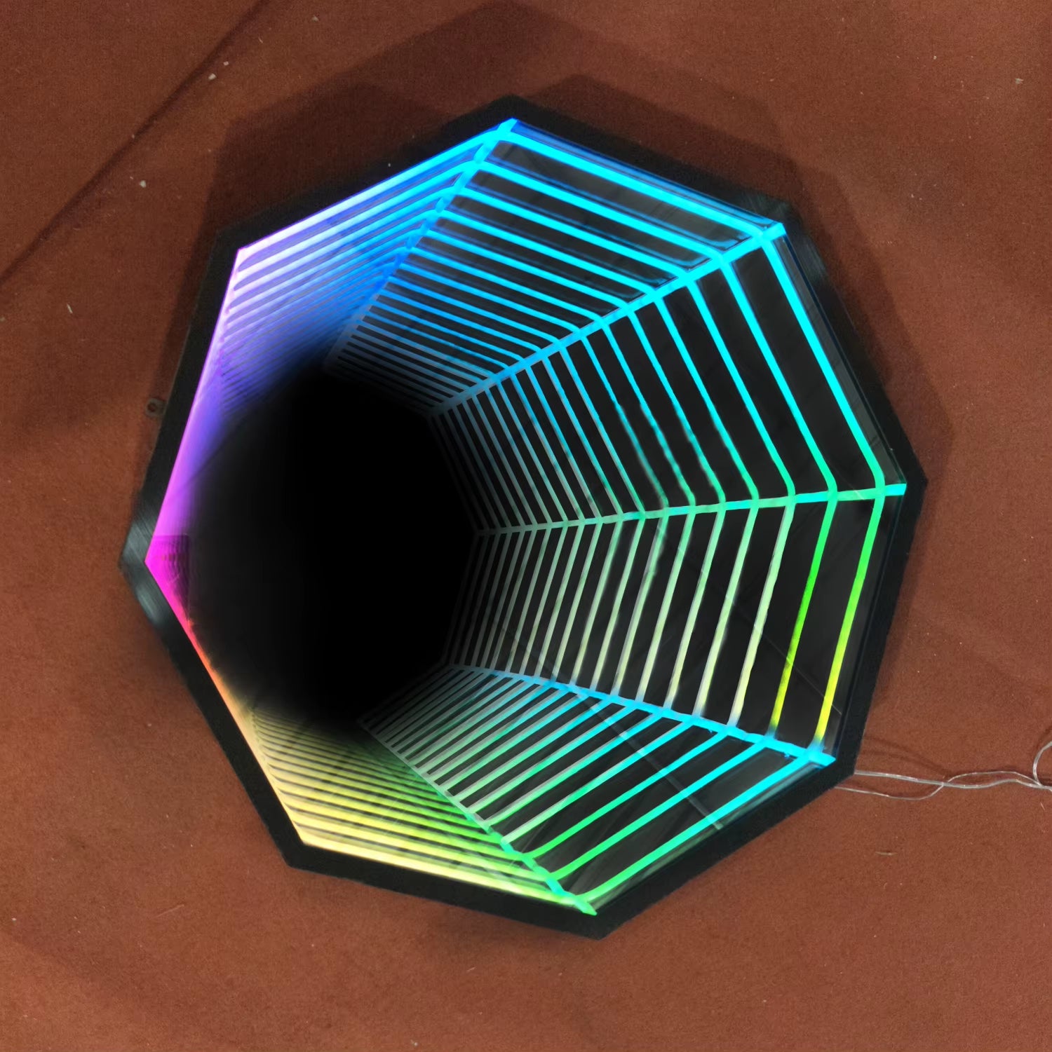 Custom Mirror Logo 3D Sign LED Square round Mirror Infinite Mirror Acrylic Neon Light Thousand Layer Abyss Mirror Decor Bedroom